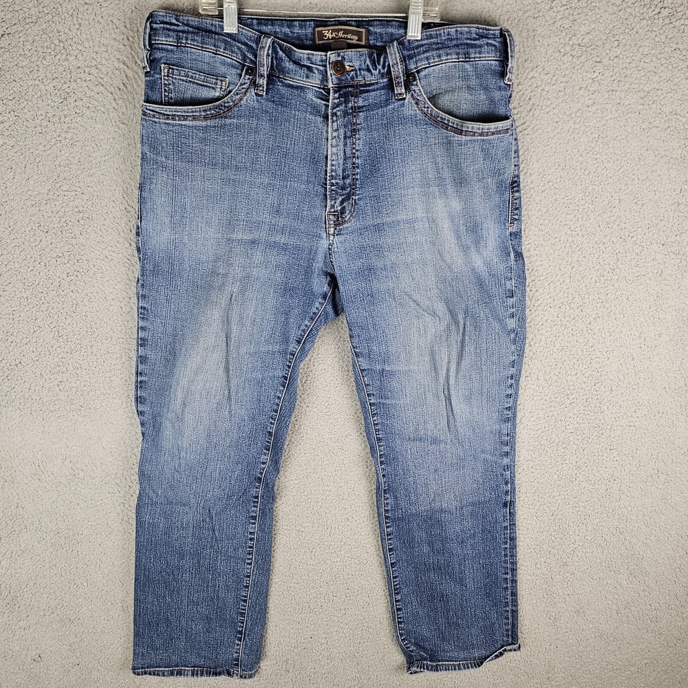 34 Heritage Jeans Mens 38x30 Blue Charisma Comfort-Rise Classic Stretch Denim